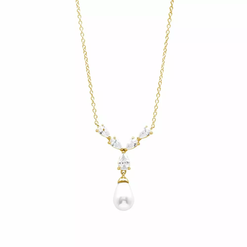 Cassiopea-collana-in-argento-925‰-dorato-con-zirconi-e-perle-N19125