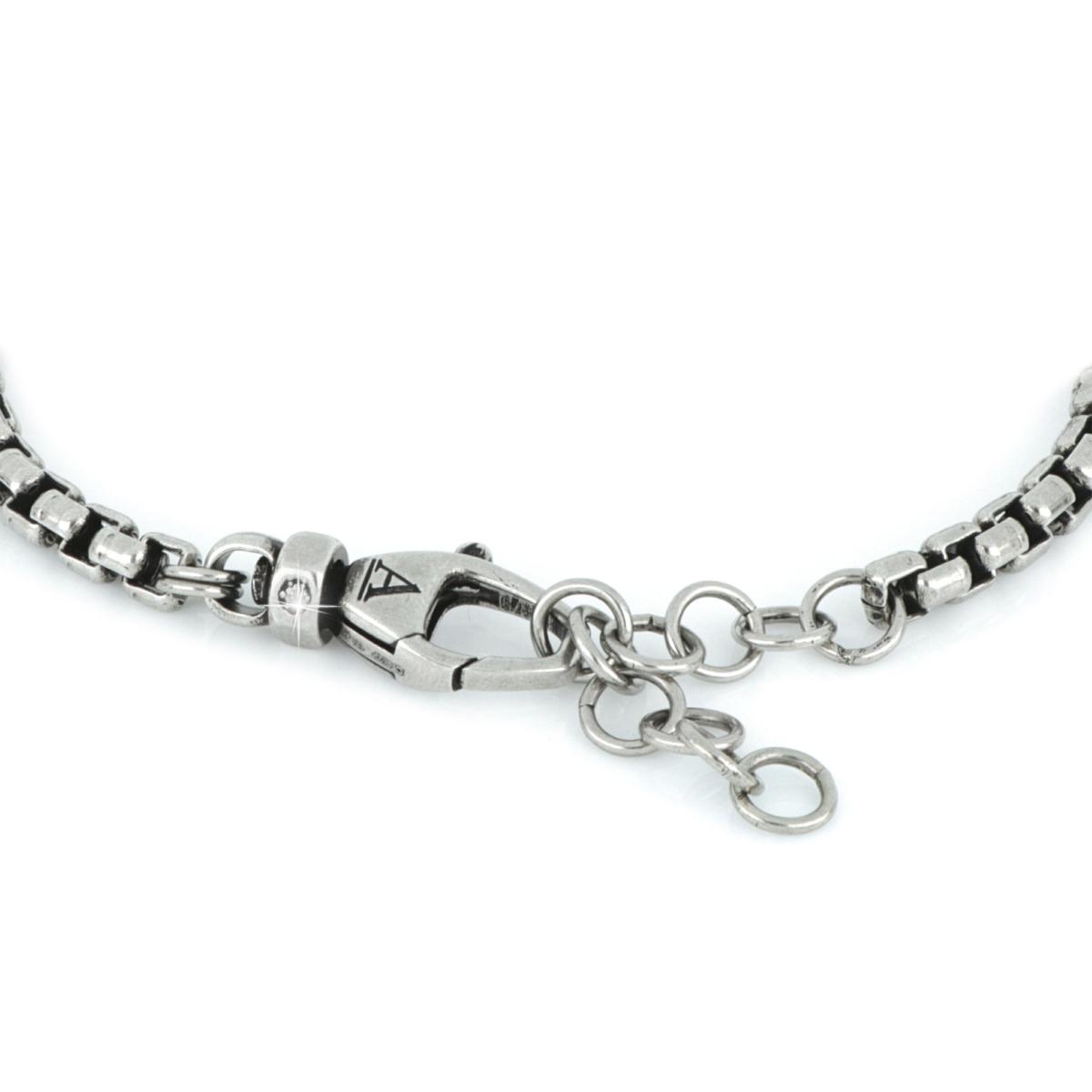 Bracciale-uomo-in-argento-brunito-palladio-e-oro-nero-con-diamante-e-targa-spirale-con-pietre-ZBU033DNE-LM-2