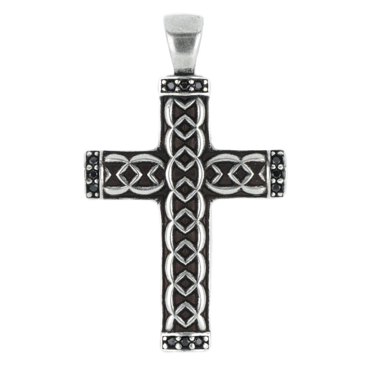 Pendente-in-argento-brunito-palladio-e-oro-nero-con-pietre-ai-lati-ZPU008NE-LM